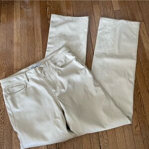 Zara women’s faux leather pants size 6 strait legs jeans